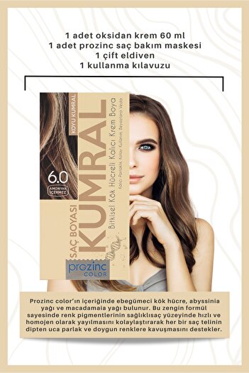 Prozinc Color 6.0 Kumral - Amonyaksız Bitkisel Kalıcı Saç Boyası