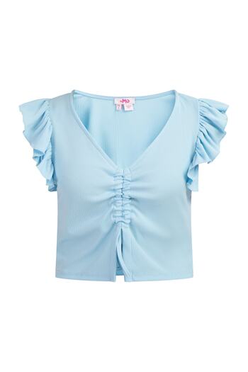 myMo Strick Kurzarm Top blonda