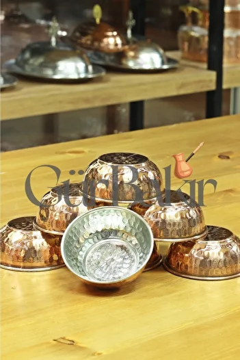 GÜR BAKIR Set of 6 Copper Breakfast Sauces, Jams, Snacks and Bowls