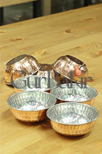 GÜR BAKIR Set of 6 Copper Breakfast Sauces, Jams, Snacks and Bowls