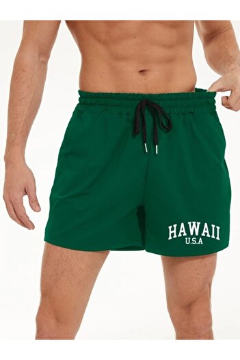 trendgar Hawaii USA Printed Green Shorts