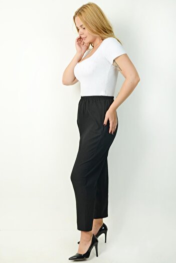 PİNKMARK Women's Black Pocketless Carrot Cut Pants Pmpt25627