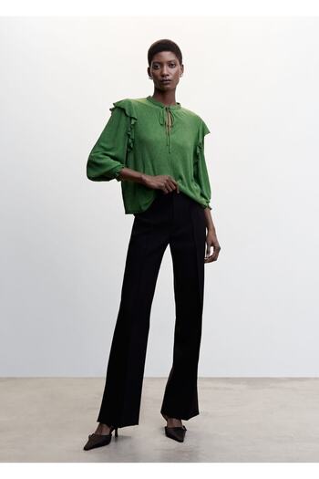 MANGO Woman Ruffled Woven Blouse
