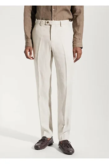 MANGO Man 100% Linen Trousers