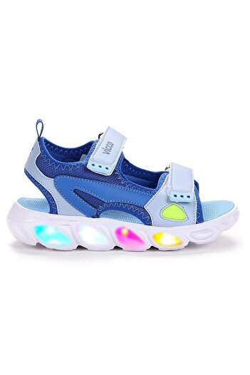Vicco Orjinal Yazlık Erkek Çocuk Işıklı Bantlı Yumuşak Taban Sandalet Boy Child Sandals
