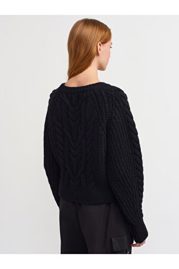 Dilvin 10227 Pulover cu mânecă italiană-negru