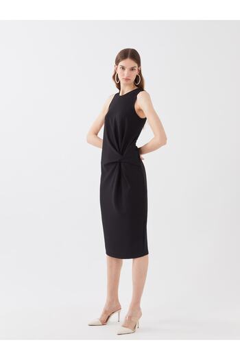 LC Waikiki Crew Neck Women's Dress with Gather Detail