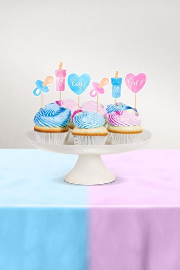 Hey Parti Gender Party Themed 12-Piece Cupcake Ornament