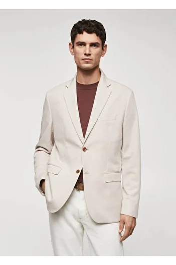 MANGO Man Slim-Fit Mini Woven Blazer Jacket