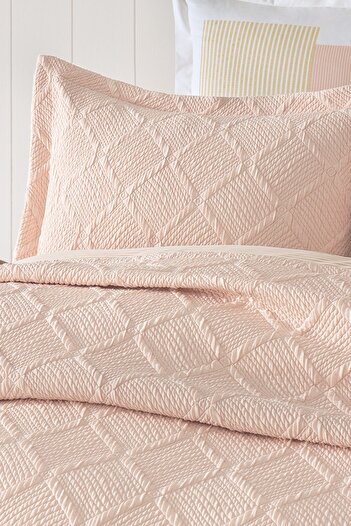 Puffy Julian Double Bedspread Set - Blush