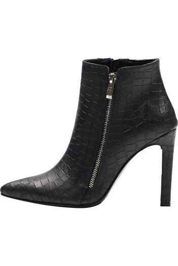 Faina Krokodil-Optik'te Leder Stiefelette