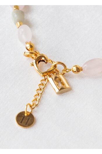 CHARMLUCKY Natural Morganite Stone Bracelet