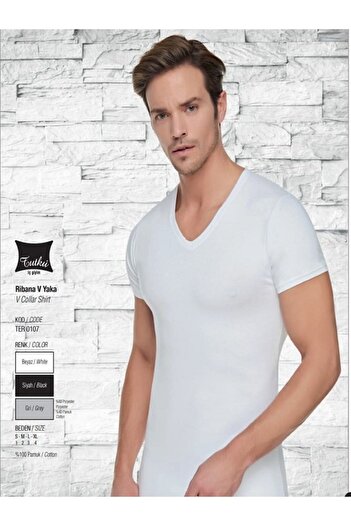 Tutku Men's Riban V-Neck Undershirt 3 Pieces