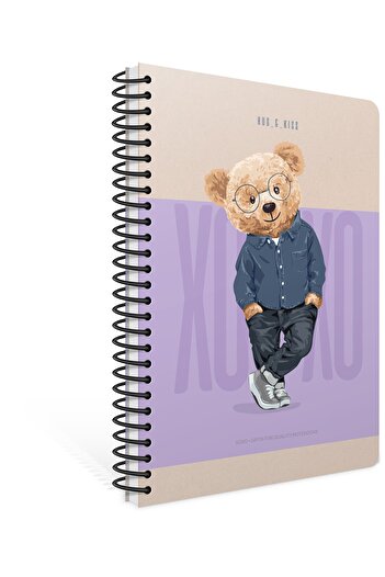 Gıpta دفتر ملاحظات Xoxo 17x24 ذو غطاء صلب مخطط حلزوني 120 ورقة