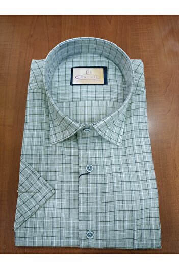 güncüoğlu Short Sleeve Pocketed 100% Cotton Classic Men's Shirt