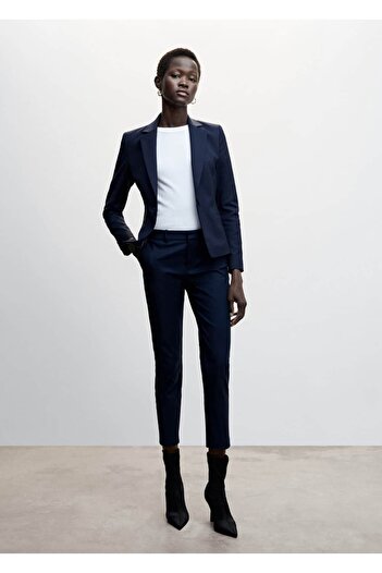 MANGO Woman Slim Fit Fabric Trousers