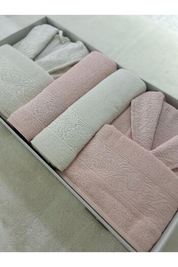 Nurpak Fashion 8 Piece Bathrobe Set Cream - Powder