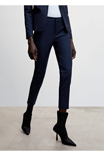 MANGO Woman Slim Fit Fabric Trousers
