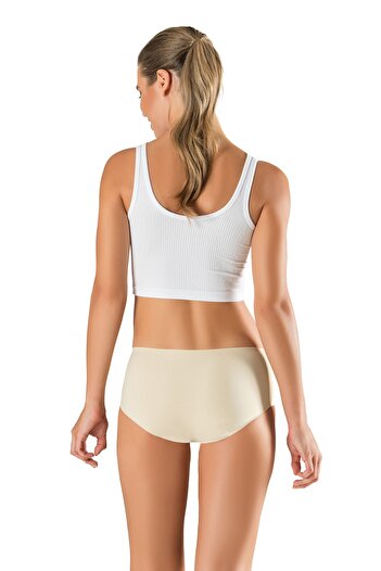 PROSLİM Women's Skin Bato Panties Laser Cut No Trace Seamless Gathering Silky