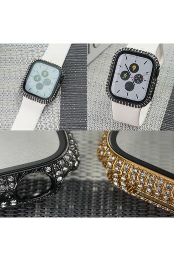 AktarMobile Watch 7 8 9 41 Mm Uyumlu Ekran Koruyucu & Kasa Koruma Full Taşlı Tasarım Işıltılı Görünüm