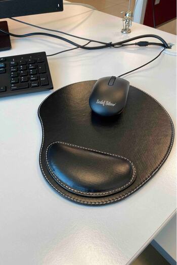 SEDEF SİLVER Faux Leather Wrist Support Long 23 X 27 cm Mouse Pad 318