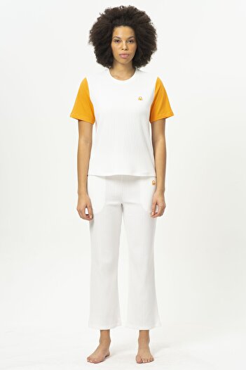 United Colors of Benetton Λευκό Γυναικείο Πυτζάμα Κάτω - Bnt-w20409