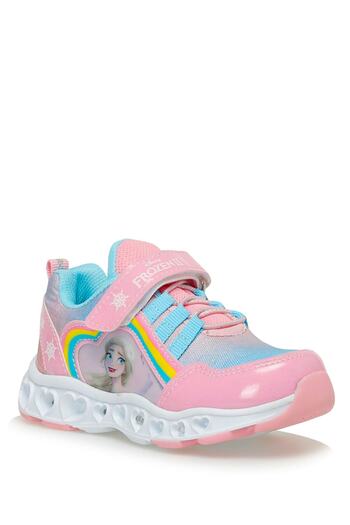 Frozen Original Girl's Luminous Color Soft Non-Slip Sole Banded Sports Shoes Girl Child With Light Shoes