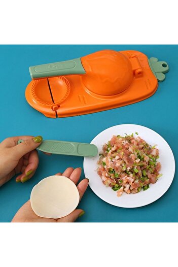 SAVORYHOME Dumpling Maker 2 In 1 Dumpling Mold Pressure Manual Wrapper Making Plastic Mold Dough Pressing Tool