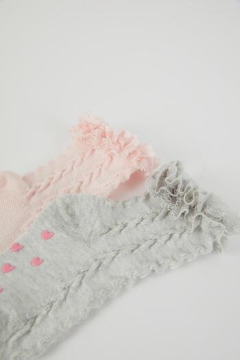 DeFacto Baby Girl Anti-Slip Sole 2-Piece Cotton Long Socks