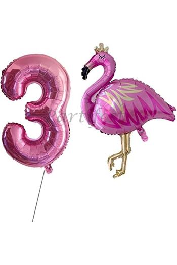 Parti Station Flamingo Balloon Set Flamingo Foil Balloon Set Concept Birthday Set 3 Year Old Balloon