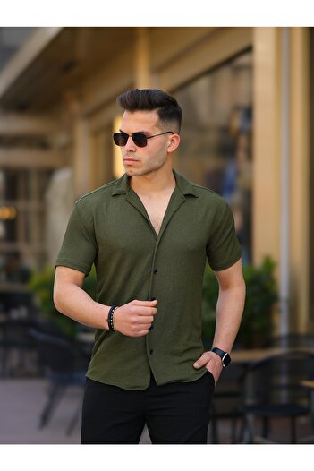 YNGMENCLASS Lycra Embroidery Collar Shirt