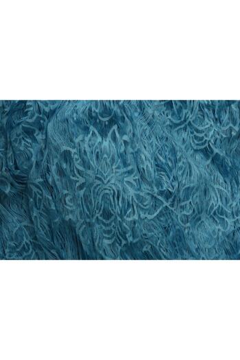 AKÇA TEKSTİL Spider Model Turquoise Color Rope Curtain Ready Made Buttons Sewn Rope Curtain