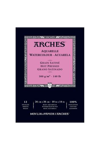 Arches Акварельний блок з рівною фактурою 300 г. 26x36 см-12 аркушів.