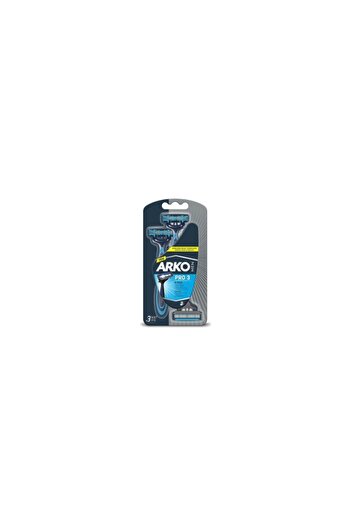 ARKO Men T3 Pro 3 Blade Razor 3 Pack & Cool Shaving Foam 200 Ml Advantage Pack