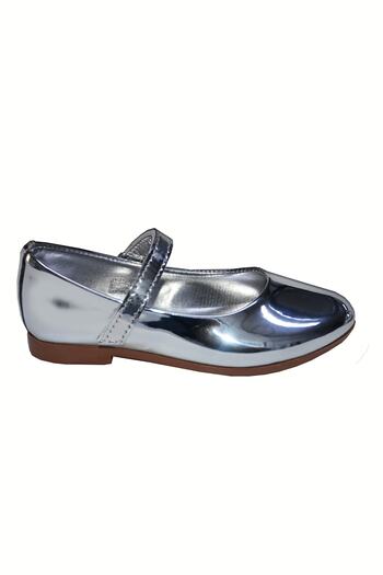 welissa Silver Mirror Patent Leather Girl's Ballerinas