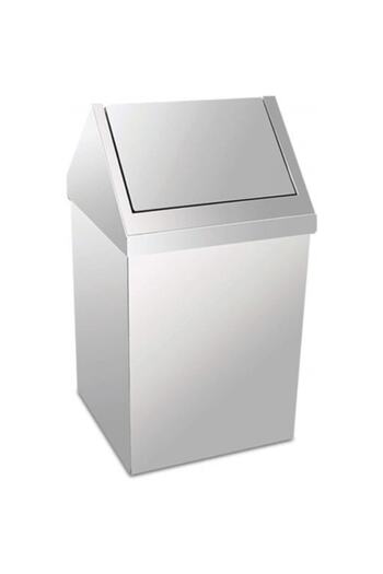 BlackBird Home Chrome Roof Lid Pushable Trash Can 36 Lt