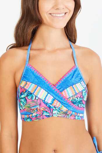 Penti Top de bikini cu aspect de denim