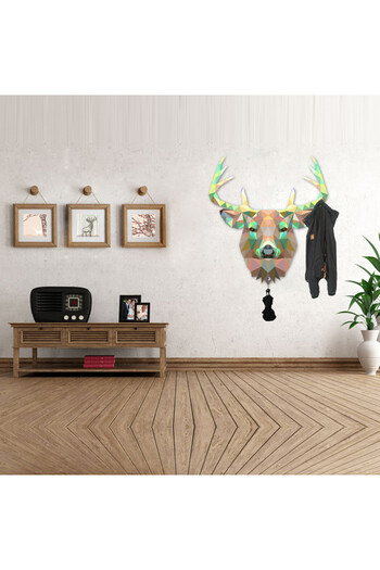 Tilki Dünyası Colorful Deer Hanger Wall Sticker