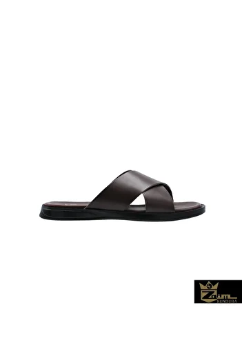 Zaim Kundura Men Brown Genuine Leather Slippers342503005-1