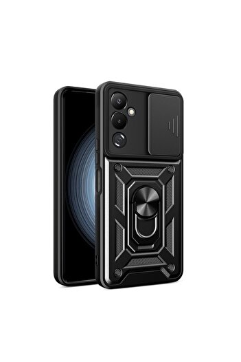 Fibaks Tecno Pova 4 Pro Case with Camera Protection Sliding Ring Armor Military Tank Protective Cover