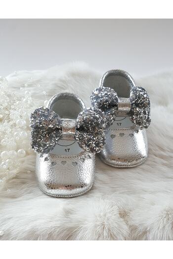 Hodore Alice Stoned Silver Leather Moccasin