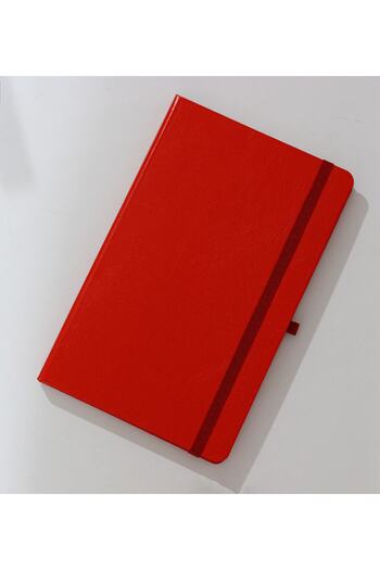 vegahediye v vega Red Color Covered Elastic Lined Notebook, Notepad