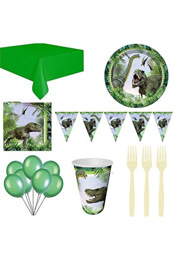 Mini Parti Mini Party Store Dinosaur Wild Jurassic 8-Person Party Set