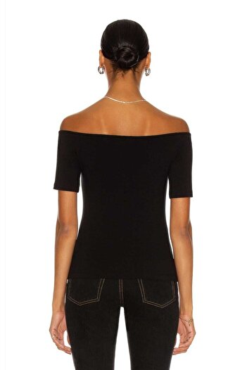 Zagrep Women's Black Strapless Blouse - Short Sleeve