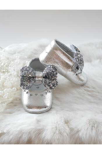 Hodore Alice Stoned Silver Leather Moccasin