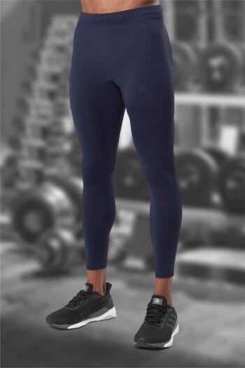 BESSA Men's Navy Taining Cotton Lycra Sports Tights