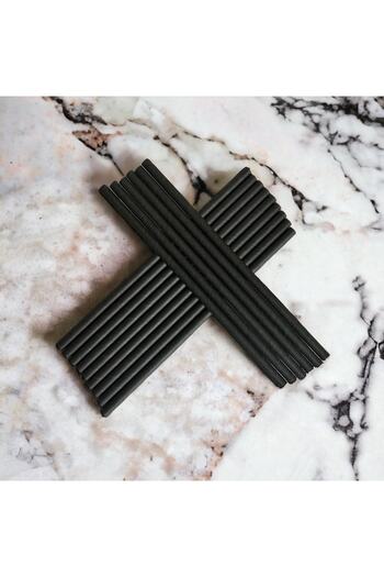 Krm Ambalaj 6*20 cm Black Paper Straws, 25 Pieces