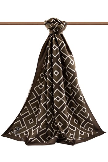 Vissona Women's Luxury Medina Silk Shawl Brown-1