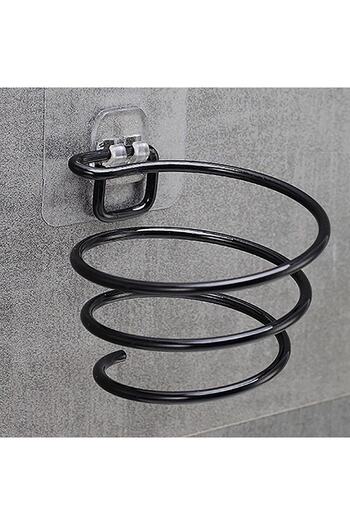Sas Haus Adhesive Hair Dryer Black, Magic Adhesive Black Hair Dryer Hanger S-01