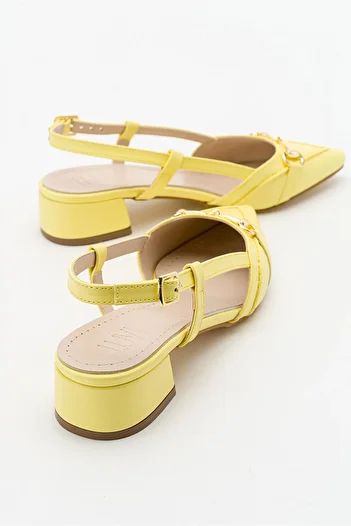 Luvi Olıv Gelbe Damen-Sandalen mit Absatz